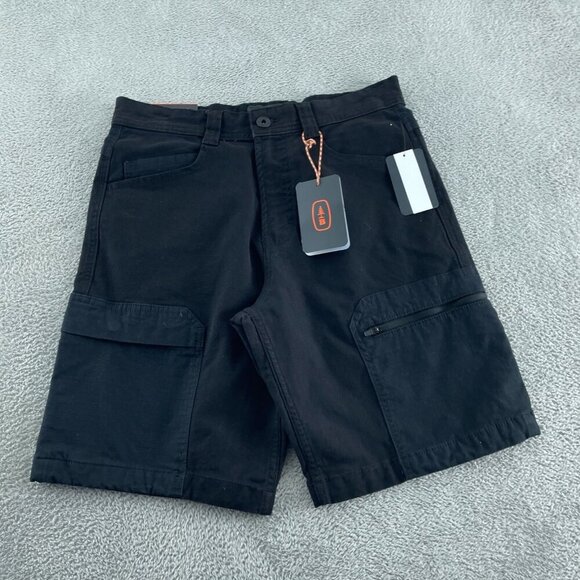Bass Outdoor Mens Pro Cargo Shorts Size 28 Black Caviar Cotton Blend NWT 1415 - Picture 1 of 10